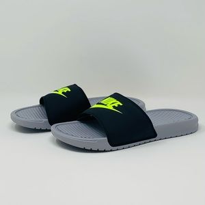 Nike Benassi JD Slide 'Wolf Grey Volt' Sandals Size 8